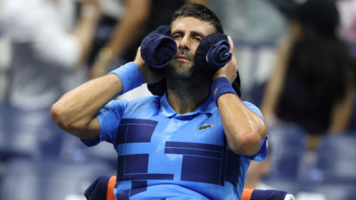 Novak Djokovic during the US Open 2024