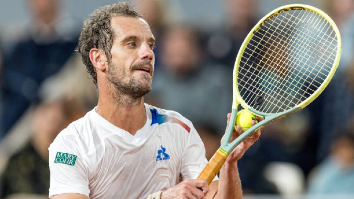 Richard Gasquet y una llama que casi apaga. Fuente: Getty