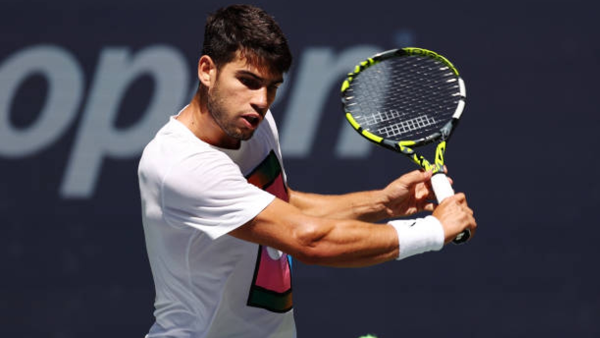 Horario y dónde ver Carlos Alcaraz vs Botic Van De Zandschulp, segunda ronda del US Open 2024. Foto: Getty