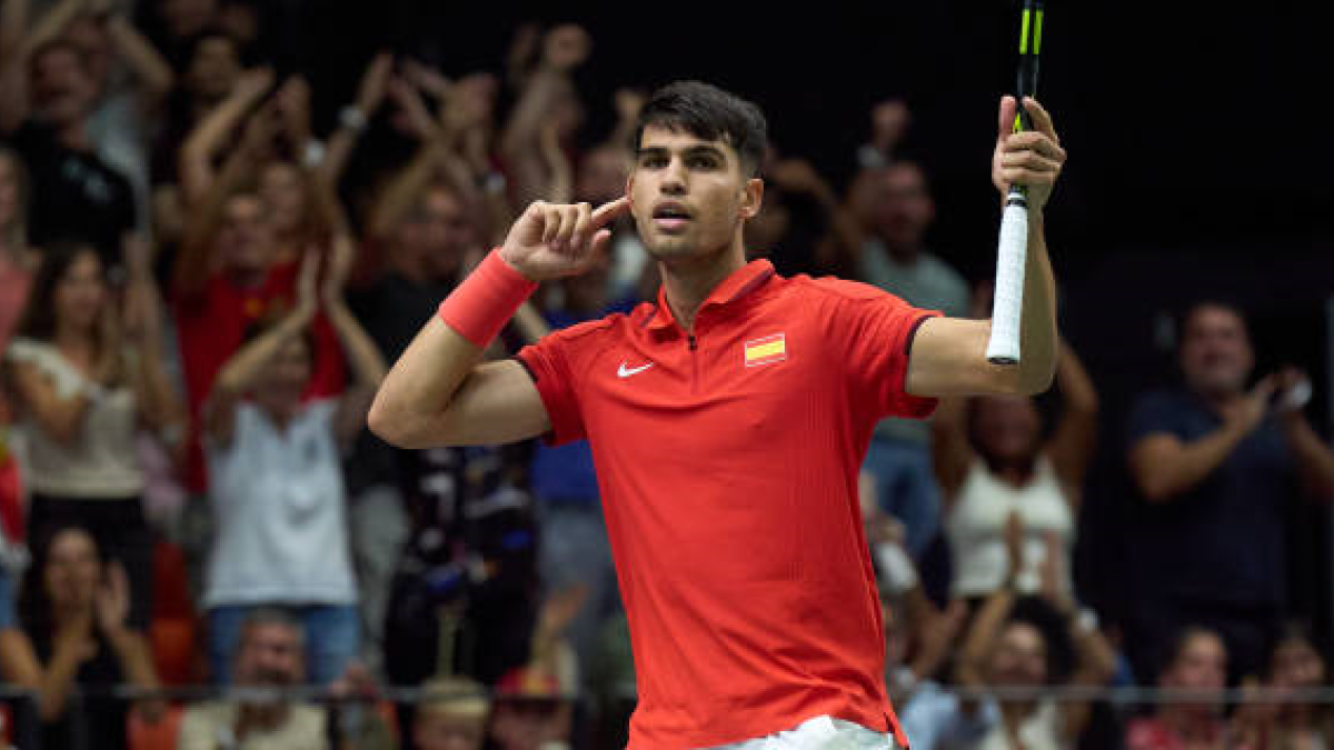 Carlos Alcaraz at the 2024 Davis Cup. Photo: Getty