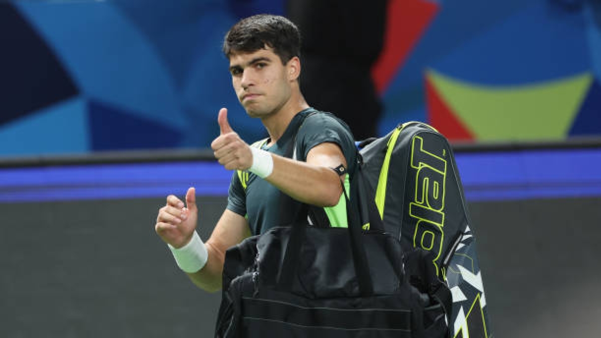 Carlos Alcaraz, inscrito en Shanghái. Foto: gettyimages