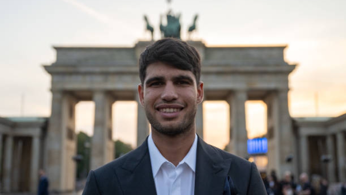 Carlos Alcaraz en Berlín para la Laver Cup 2024. Foto: Getty