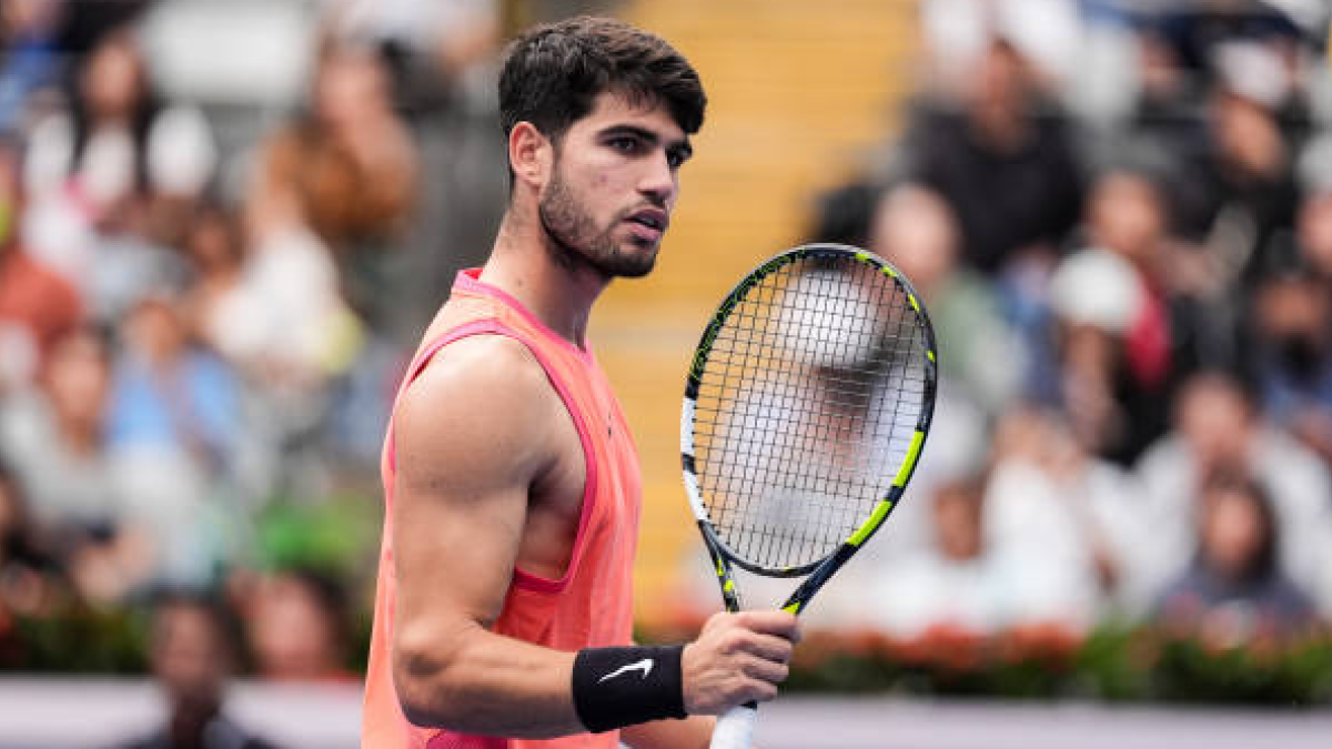 Carlos Alcaraz at the ATP in Beijing 2024. Photo: Getty