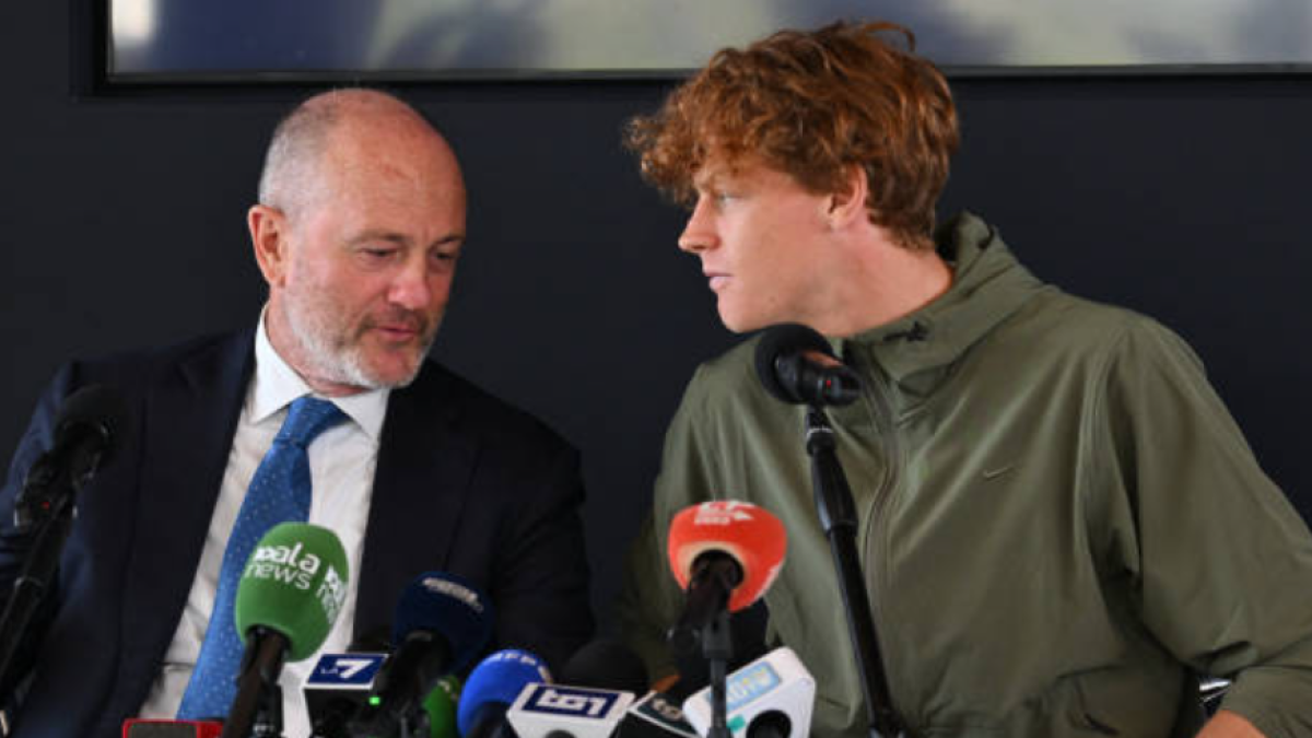 Angelo Binaghi and Jannik Sinner. Photo: Getty