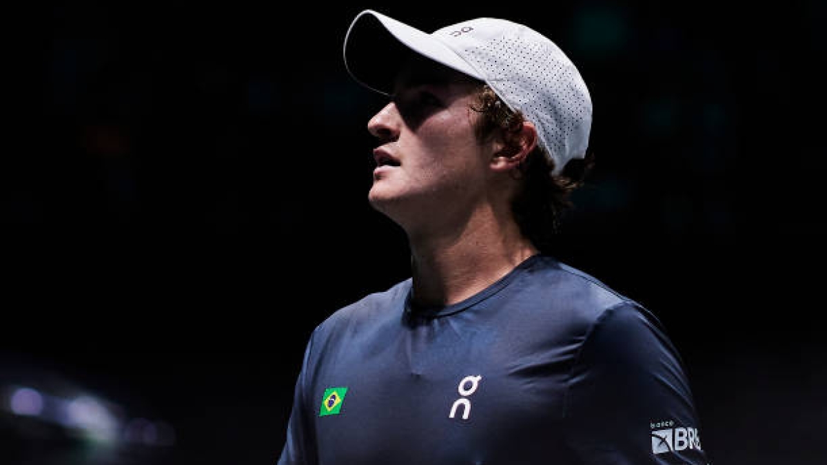 Joao Fonseca, during the past Davis Cup qualifiers. Source: Getty