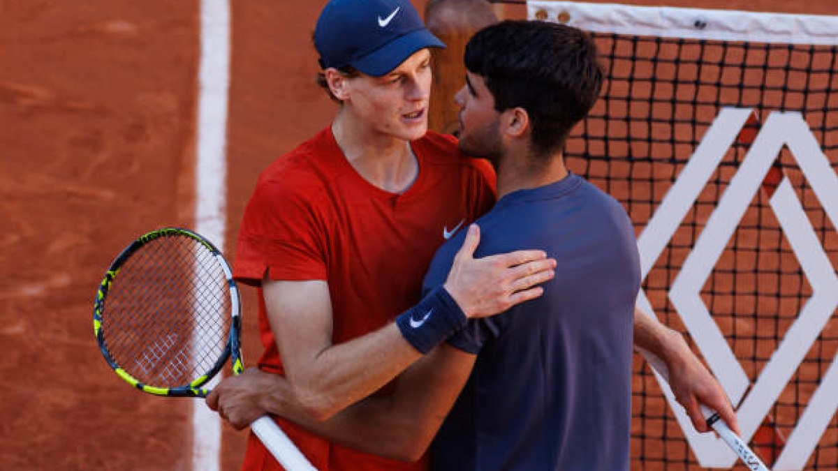 Jannik Sinner y Carlos Alcaraz. Foto: Getty