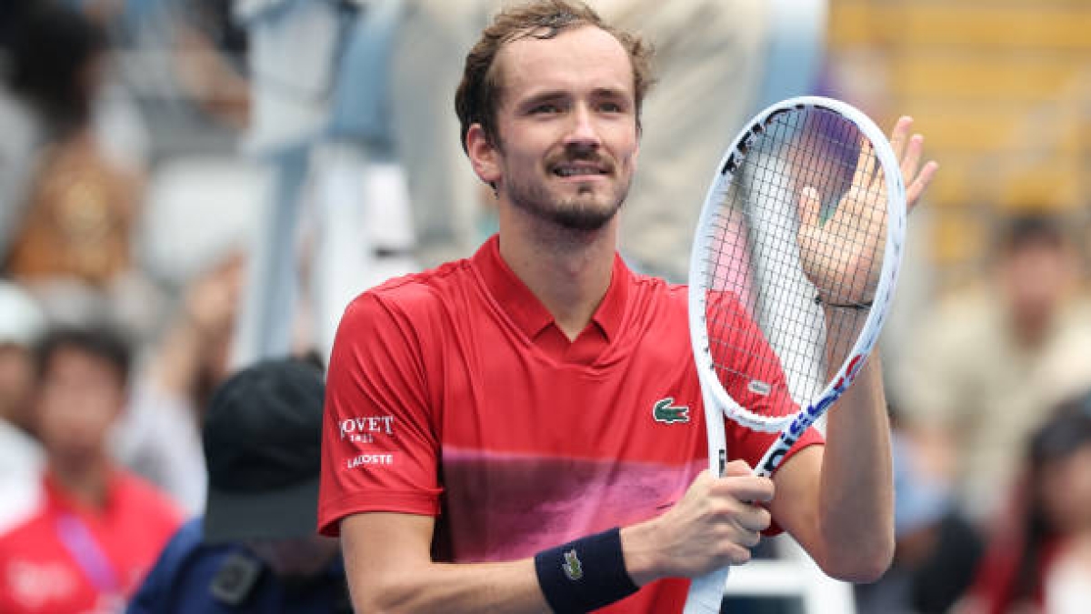 Daniil Medvedev, following his victory over Monfils. Source: Getty