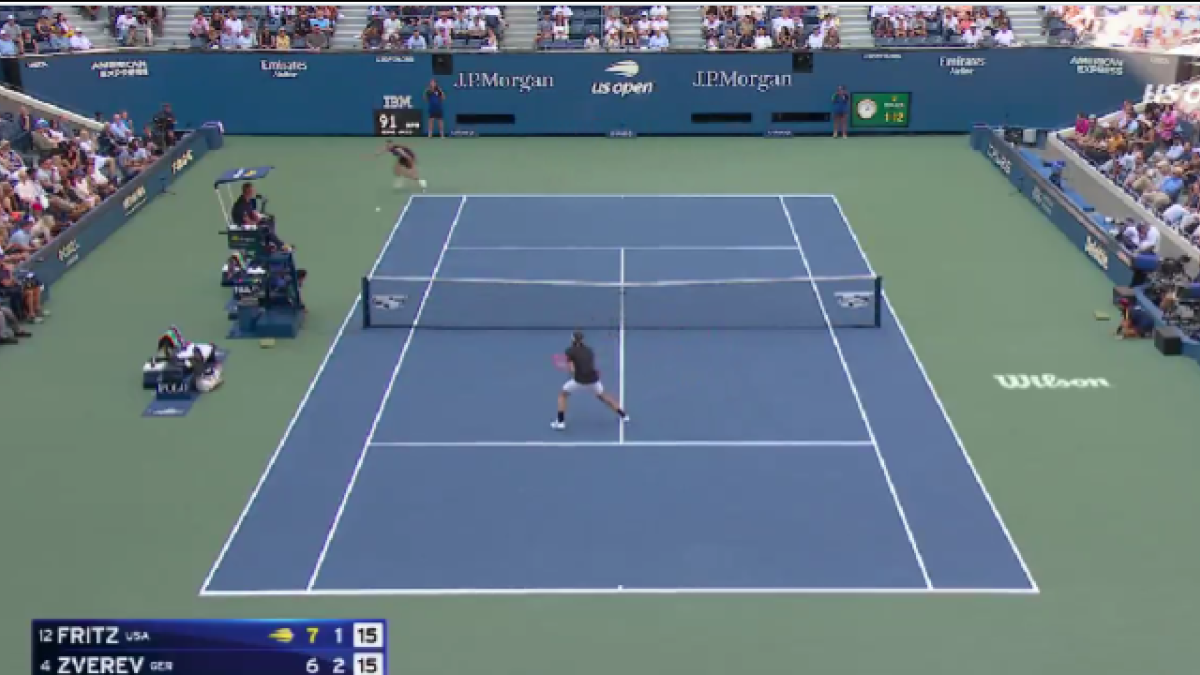 Zverev, incredible point at US Open 2024. Photo: gettyimages