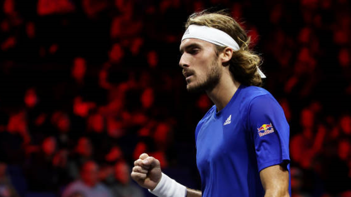 Stefanos Tsitsipas at the Laver Cup 2022. Photo: Getty