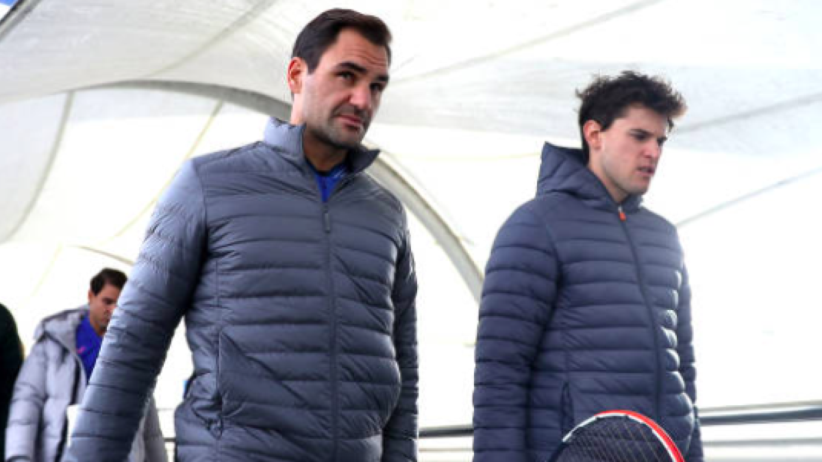 Roger Federer y Dominic Thiem. Fuente: Getty