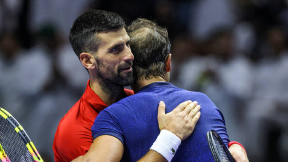 Rafa Nadal y Novak Djokovic en la Six Kings Slam. Foto: Getty