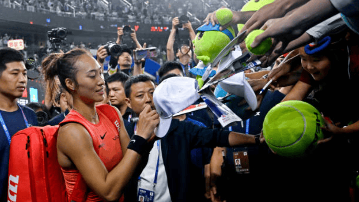 Qinwen Zheng at the WTA Wuhan Open 2024. Photo: Getty