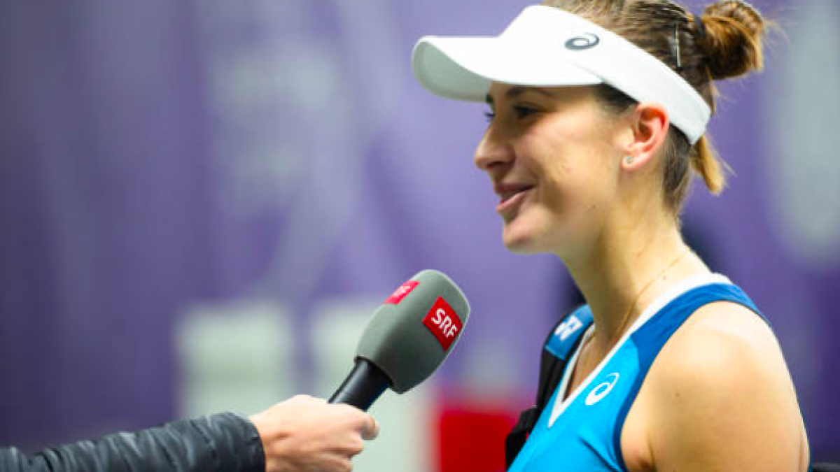 Belinda Bencic en una entrevista con SRF. Fuente: Getty