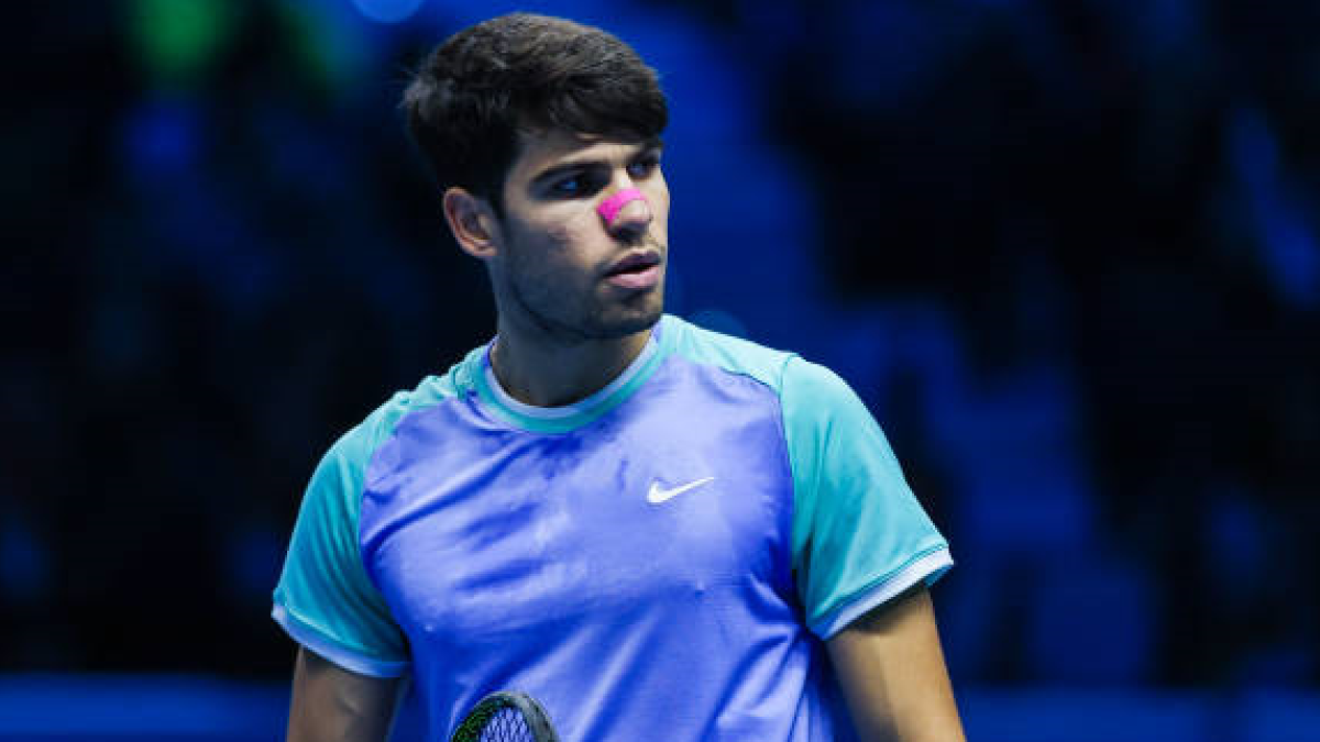 Carlos Alcaraz en las ATP Finals 2024. Foto: getty