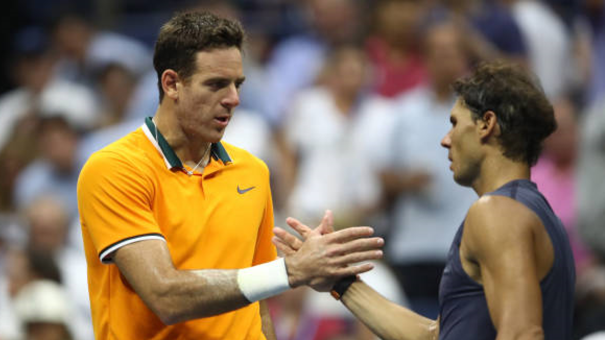 Juan Martín del Potro y Rafa Nadal en el US Open 2018. Foto: getty