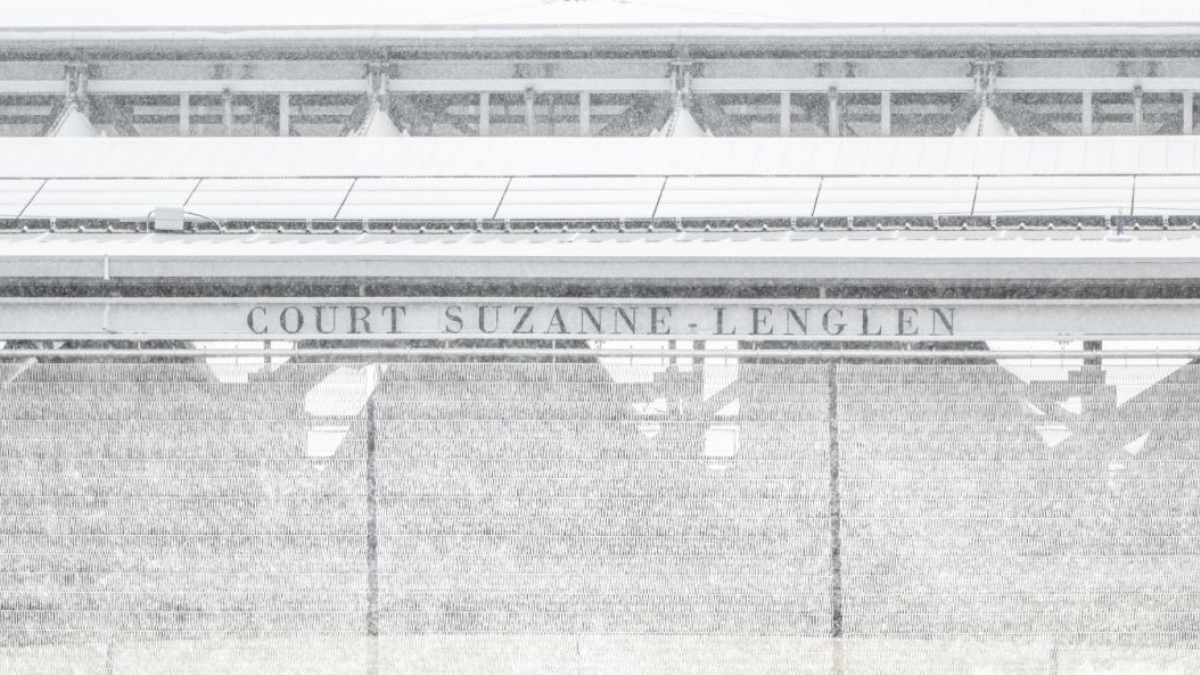 This is the imprint that the snow leaves at Roland Garros. Photo: Getty