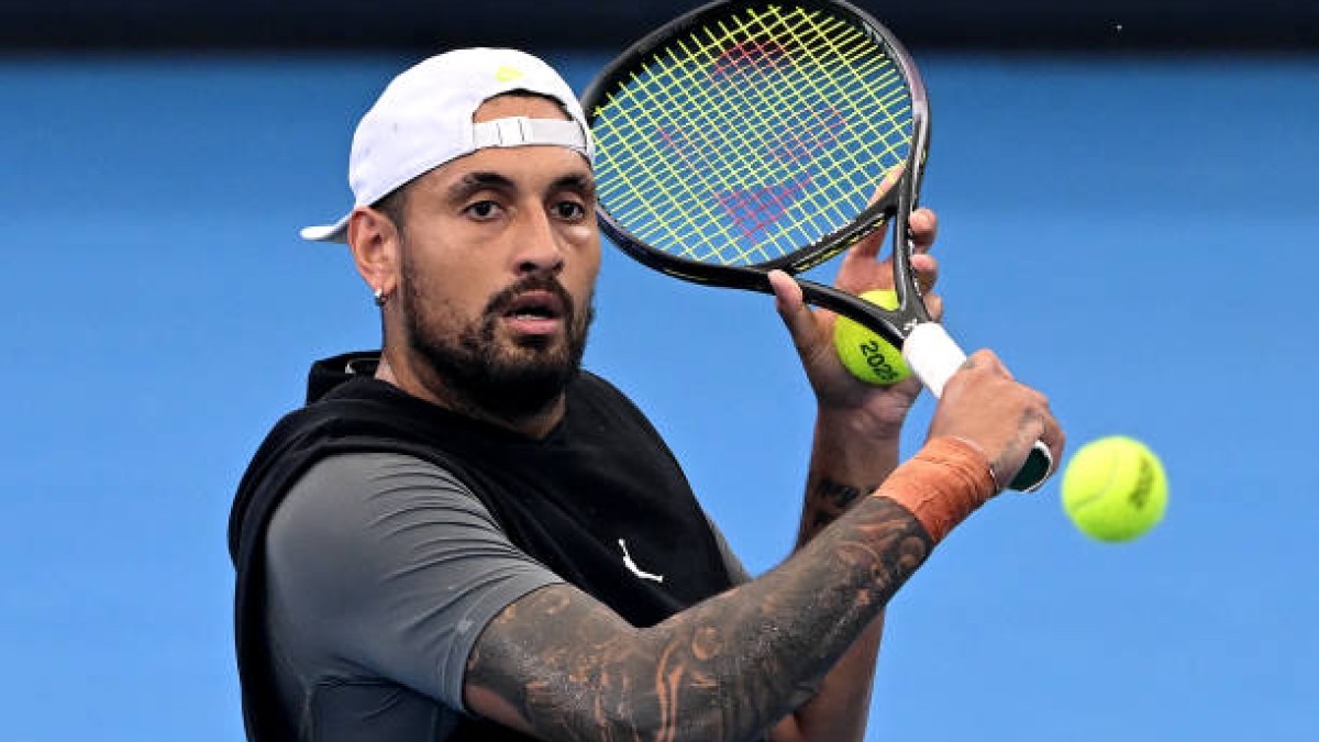 Nick Kyrgios talks about his return at the ATP Brisbane 2025 Media Day. Photo: Getty