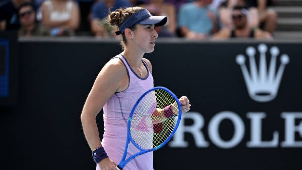 Sixth time's the charm for a great Bencic who eliminates Ostapenko. Photo: Getty