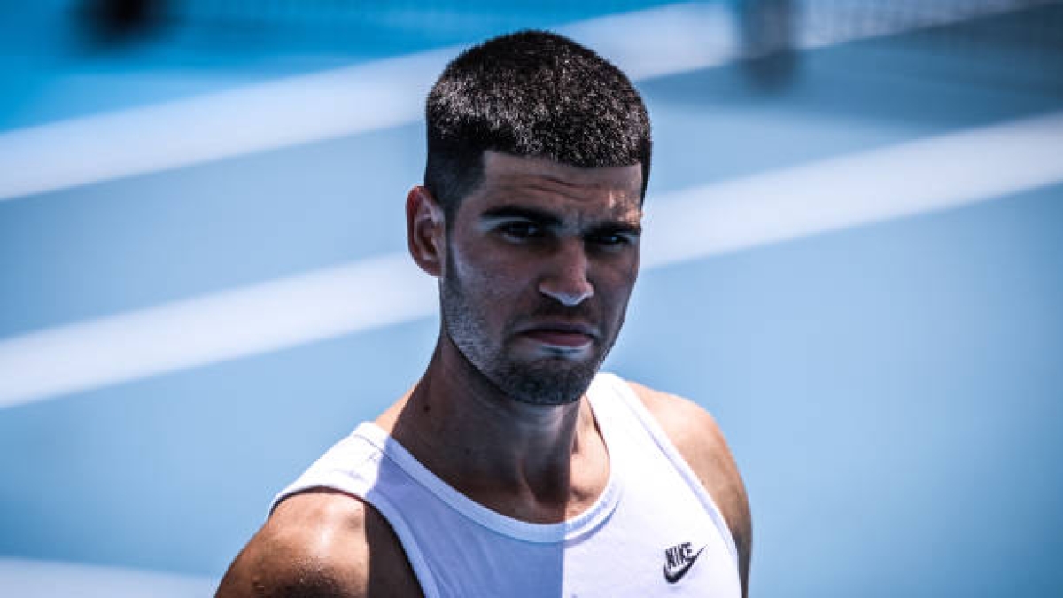 Carlos Alcaraz, indoor training at Australian Open 2025. Photo: gettyimages