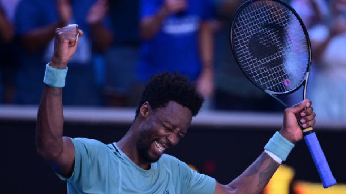 Gael Monfils disfruta en el Open de Australia 2025. Foto: gettyimages