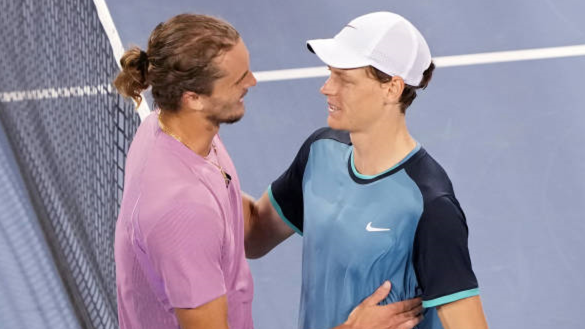 Alexander Zverev and Jannik Sinner in Cincinnati 2024. Photo: getty