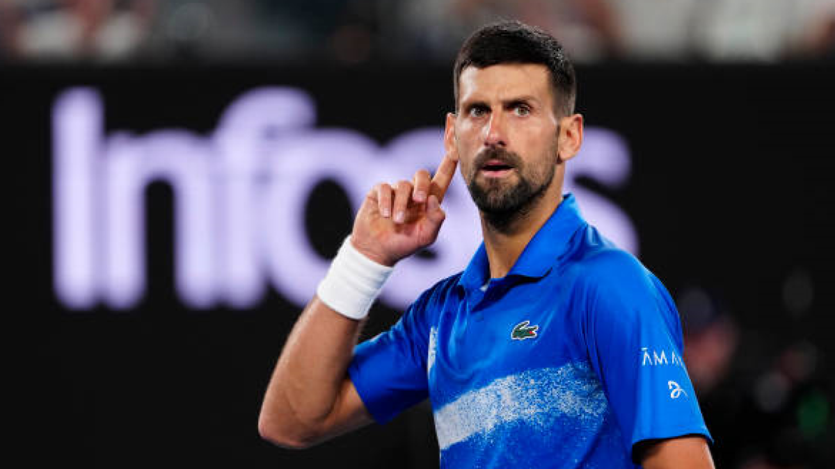 Novak Djokovic en el Open de Australia 2025. Foto: getty