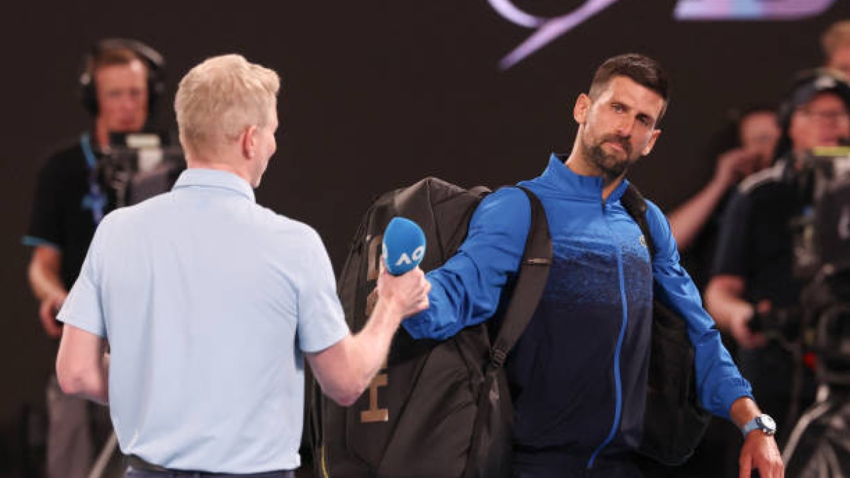 Djokovic rechaza la entrevista en pista tras ganar a Lehecka en Australia. Foto: Getty