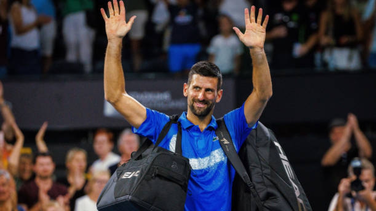 Novak Djokovic cheered off the court in Brisbane. Source: Getty