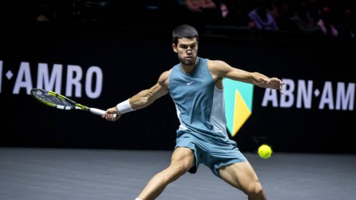 Carlos Alcaraz gana a Pedro Martínez en Rotterdam. Foto: gettyimages