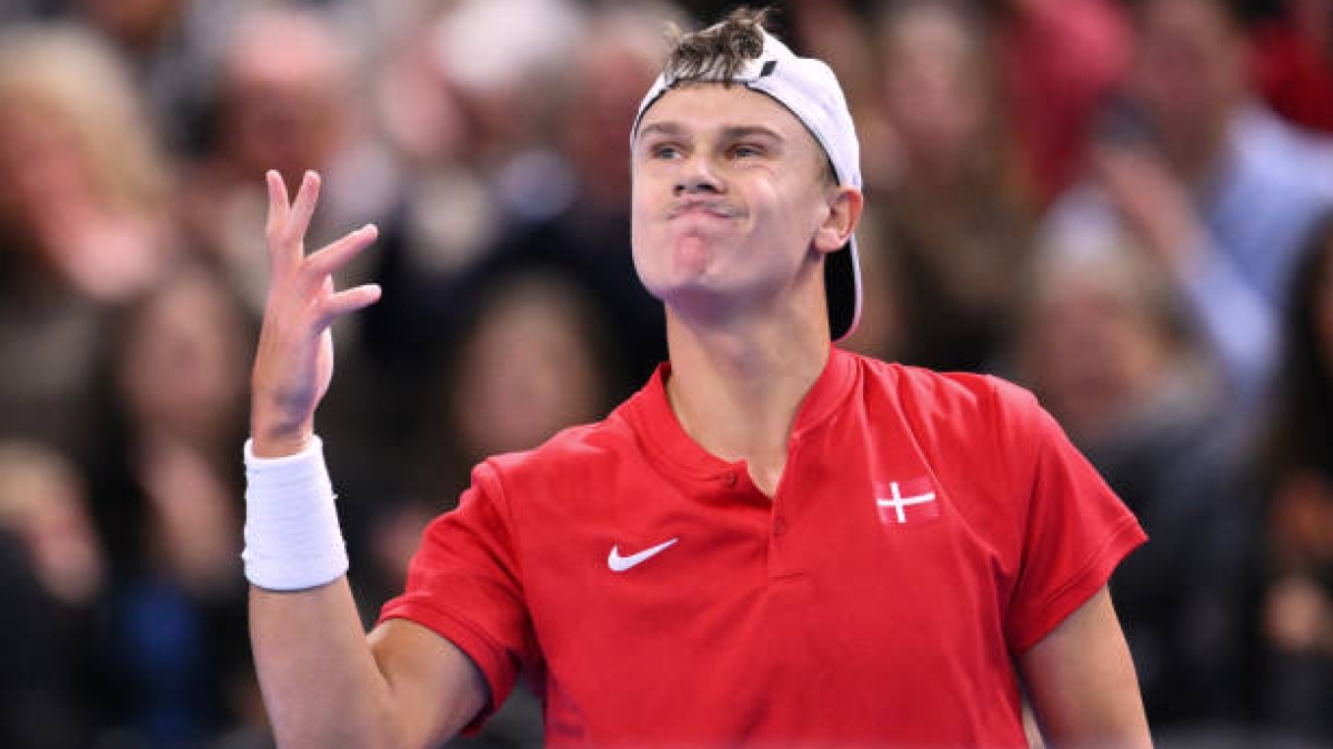 Holger Rune at the 2025 Davis Cup. Photo: Getty
