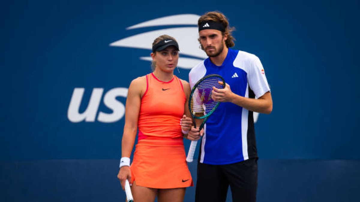 Badosa y Tsitsipas, en US Open. Foto: gettyimages