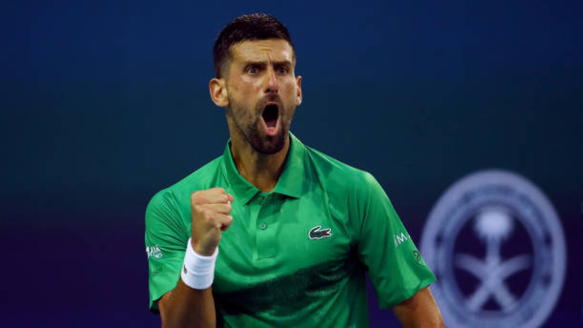 Djokovic consiguió su mayor porcentaje de primeros servicios de toda su carrera en la victoria ante Dimitrov. Foto: Gettyimages