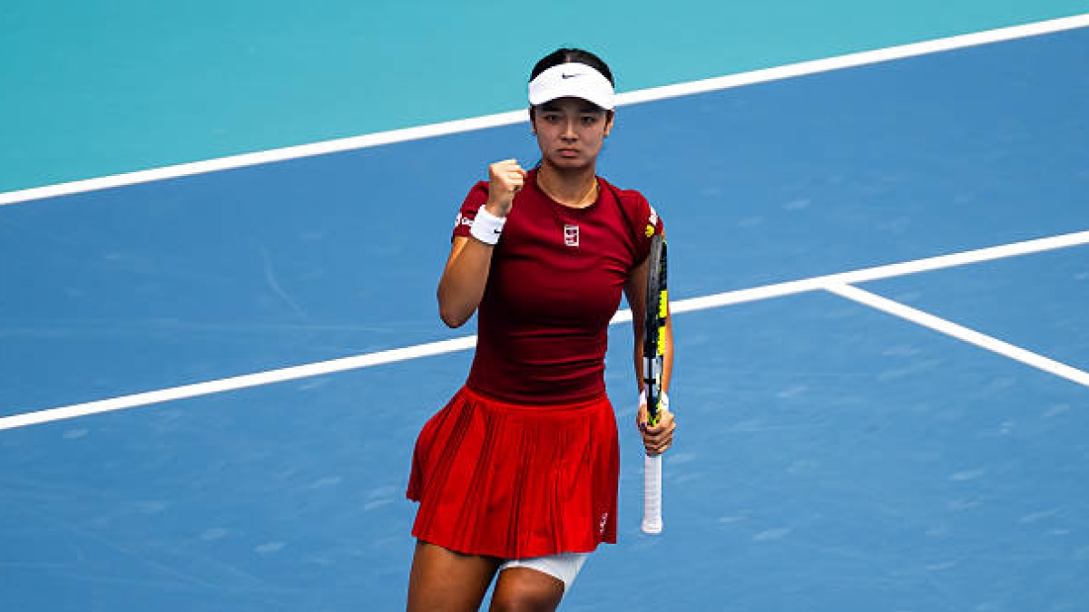 Alexandra Eala defeats Swiatek in Miami. Photo: gettyimages