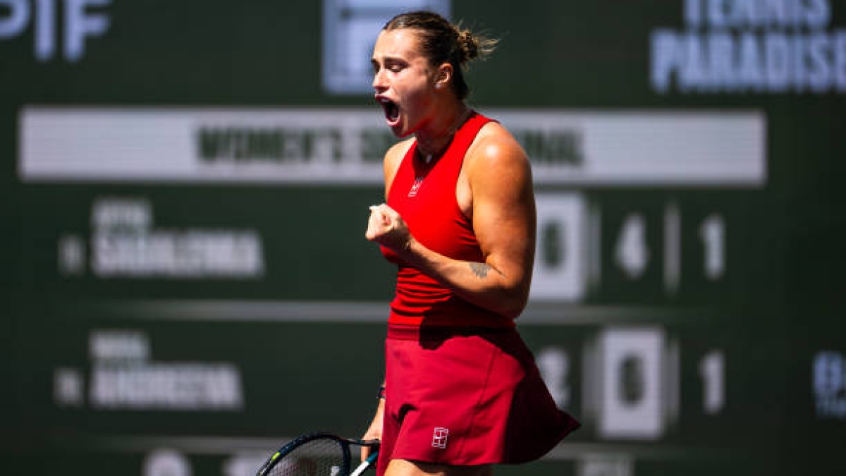 Sabalenka arrasa con Tomova en su debut en el Miami Open 2025. Foto: Getty