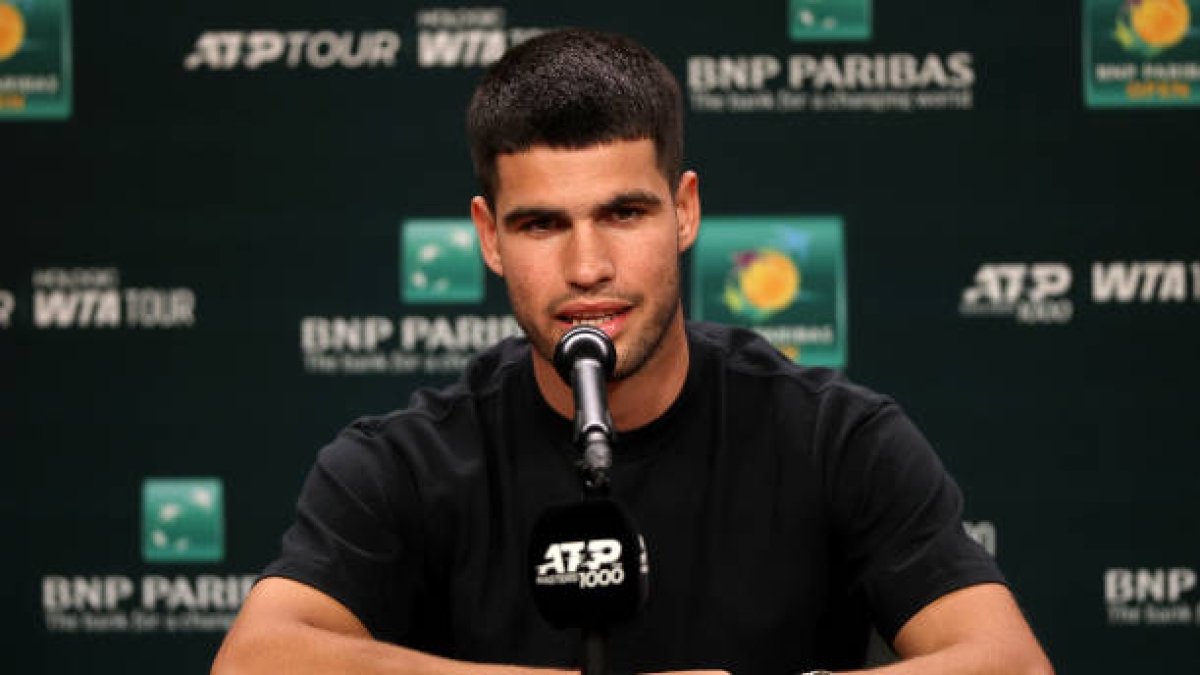 Carlos Alcaraz, when he debuts at Indian Wells 2025. Photo: gettyimages