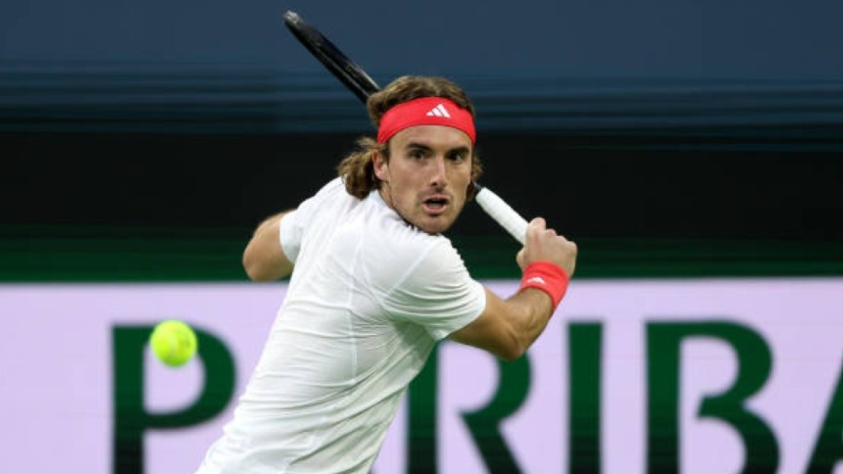 Stefanos Tsitsipas at the Indian Wells Masters 2025. Photo: Getty