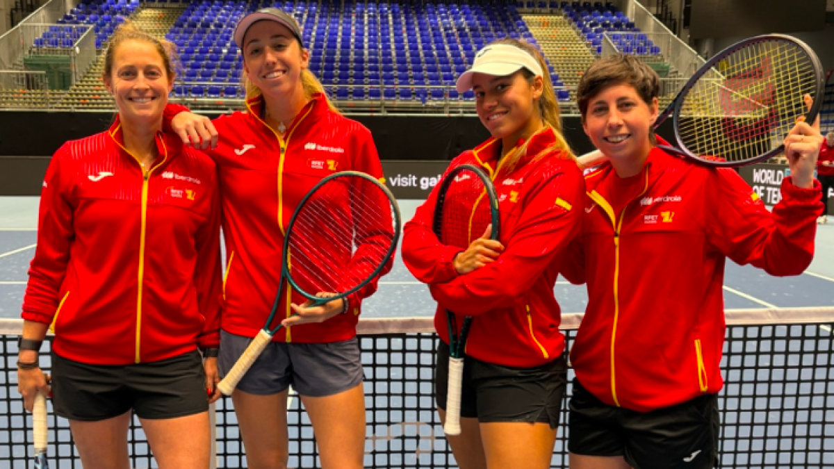 La España de Carla Suárez ya entrena en Ostrava. Fuente: Getty