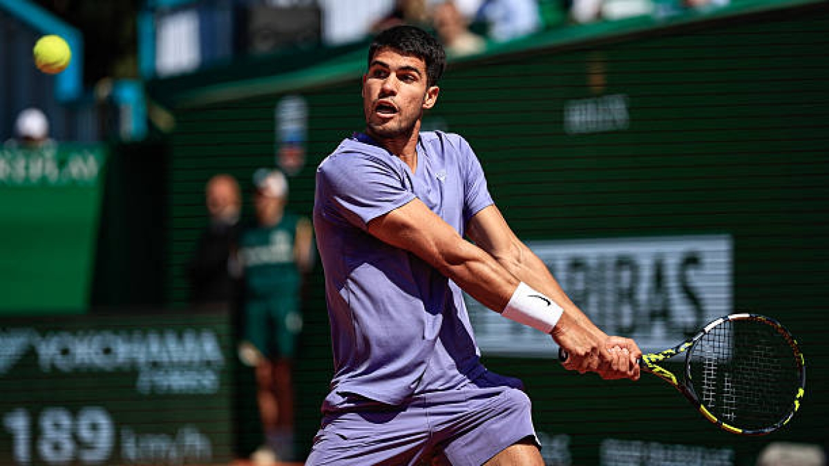 Así fue el puntazo de Alcaraz para salvar una bola de break en su duelo ante Altmaier. Foto: Gettyimages