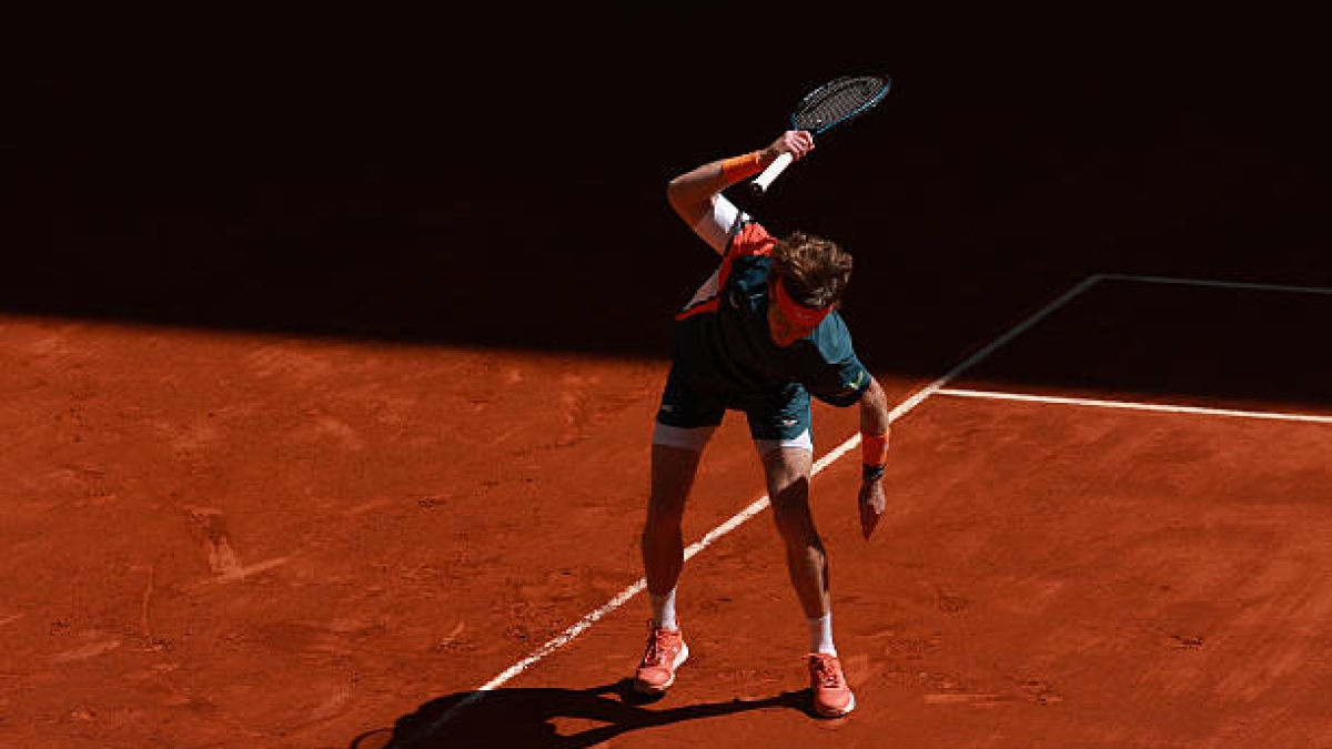 Rublev, vigente campeón del Mutua Madrid Open, pierde contra Bublik. Foto: Getty