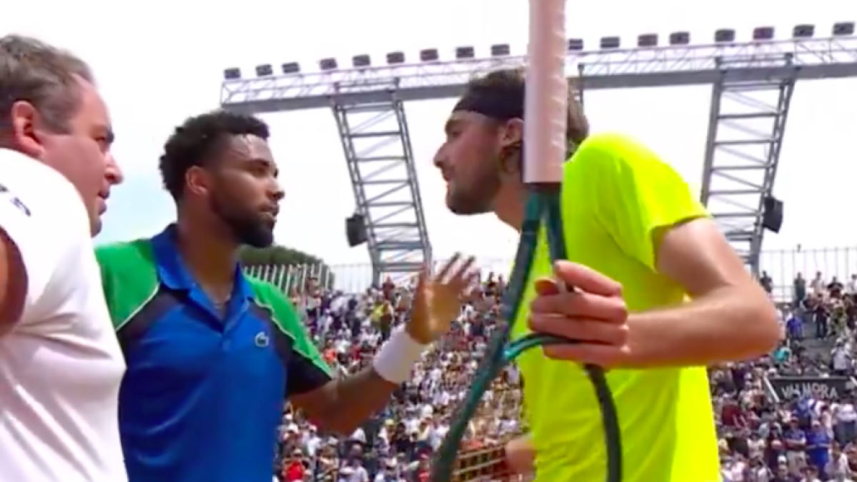 Arthur Fils and Stefanos Tsitsipas, quarrel in Rome 2025. Source: Tennis TV.