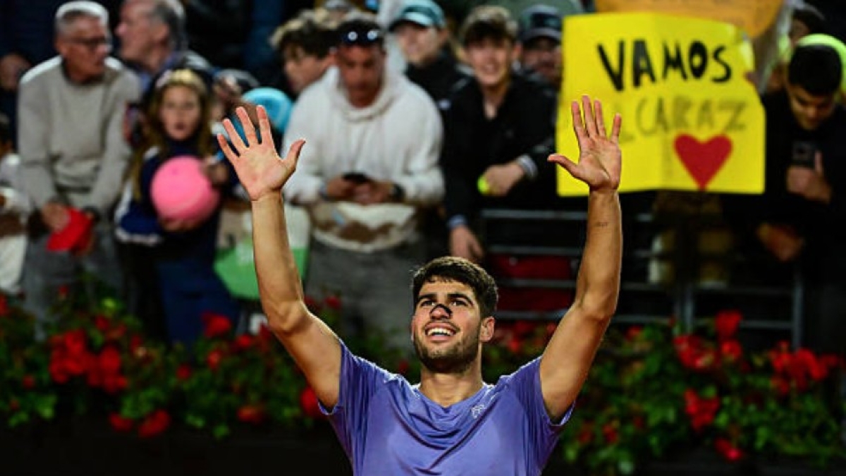 Carlos Alcaraz at the ATP Rome 2025. Photo: Getty