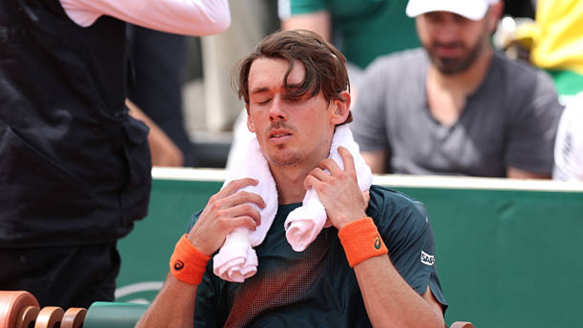 Álex de Miñaur, agotado. Foto: gettyimages