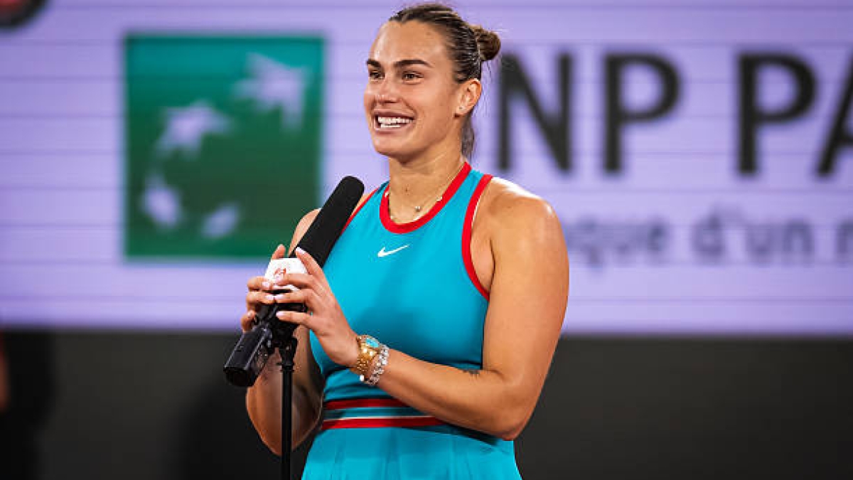 Aryna Sabalenka in press conference after her debut at Roland Garros 2025. Photo: Getty