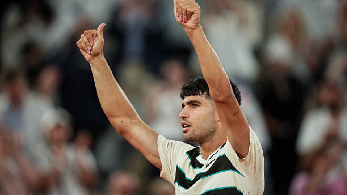 Alcaraz, en pista: "Hacer un buen resultado en Grand Slam es súper complicado". Foto: Getty