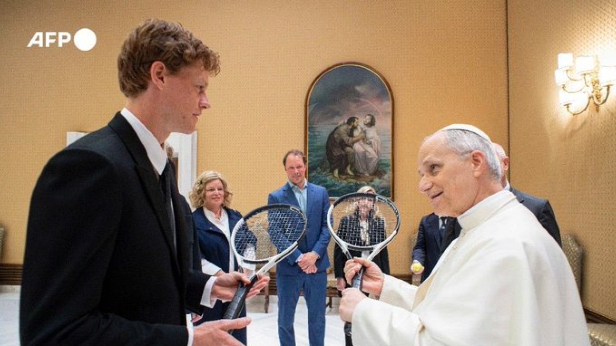 Jannik Sinner Meets with the New Pope. Photo: AFP