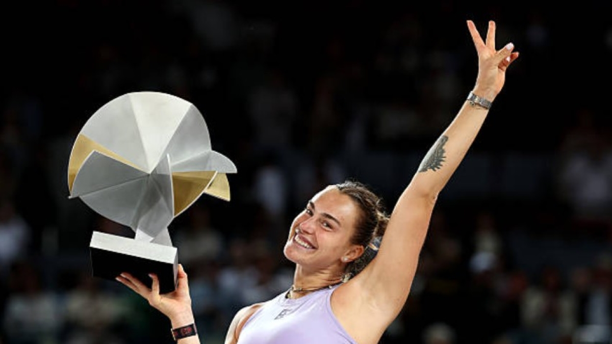 Aryna Sabalenka at the Mutua Madrid Open 2025. Photo: Getty