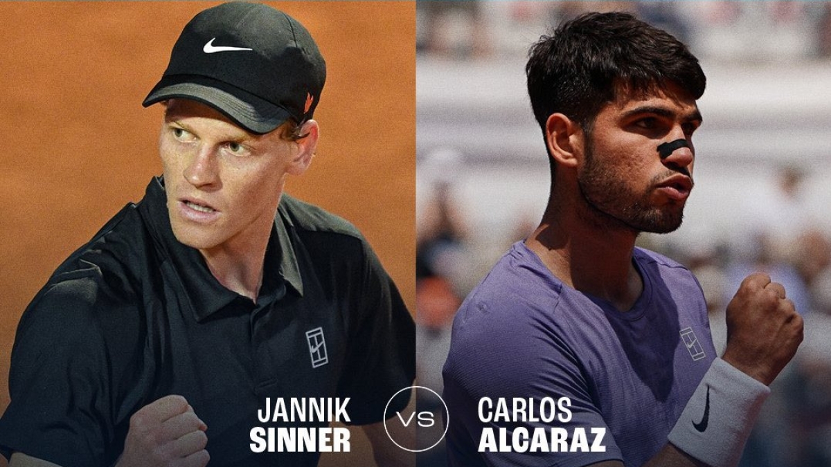 Jannik Sinner vs Carlos Alcaraz, Roma Final 2025. Photo: ATP