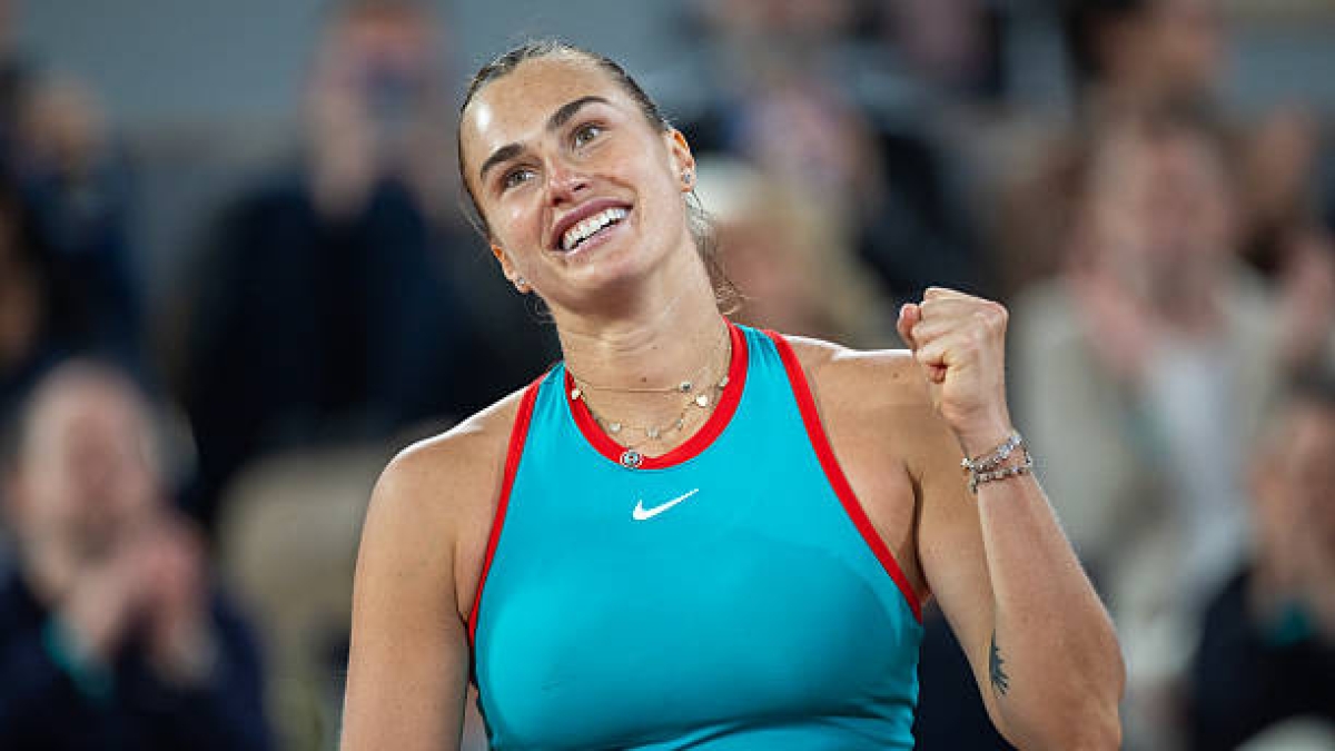 This is how Sabalenka celebrated her place in the Roland Garros final after defeating Swiatek. Photo: Getty Images