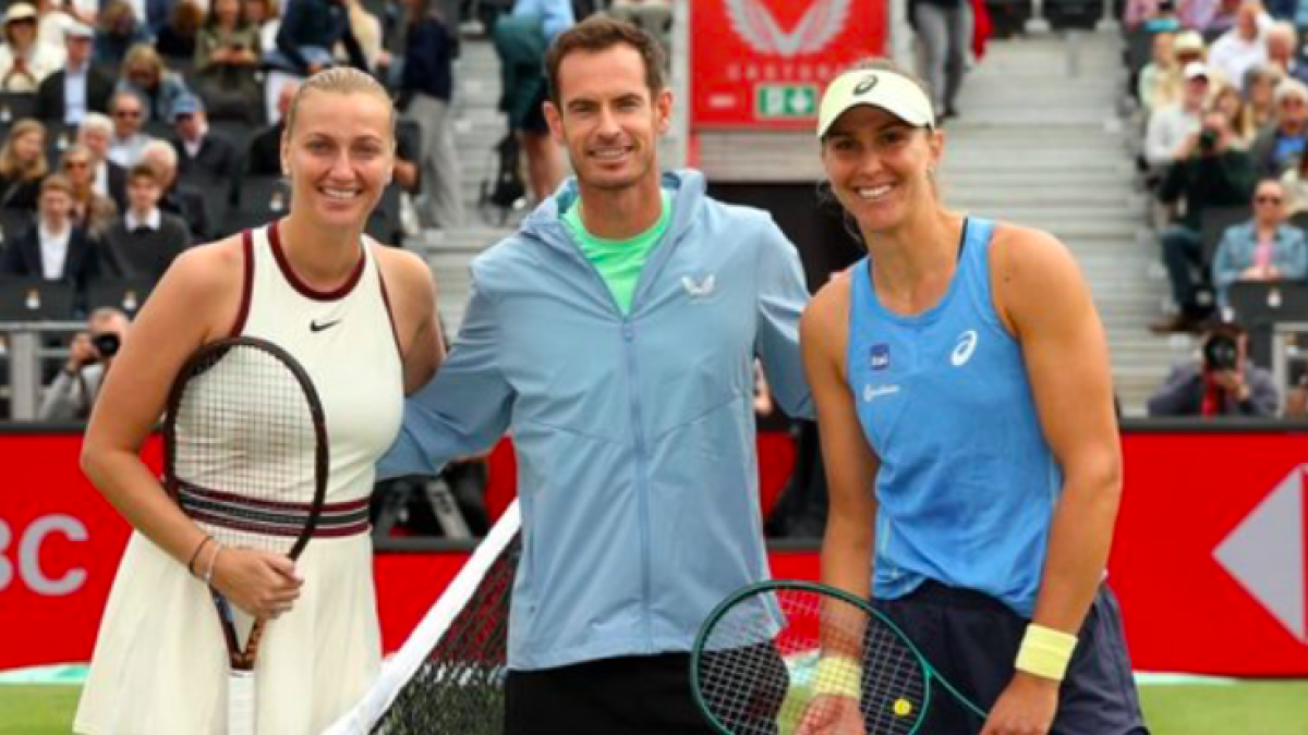 Kvitova and Haddad Maia Inaugurate the 'Andy Murray Arena.' Source: Getty