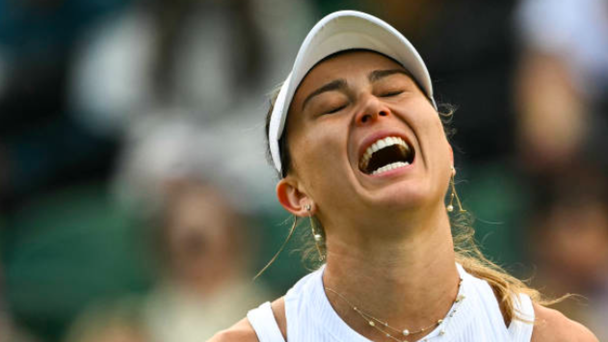 Paula Badosa, eliminated at Wimbledon 2025. Source: Getty